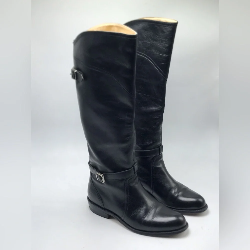 Frye Dorado Riding Leather Tall Boot, Style #77560, Black, size 6